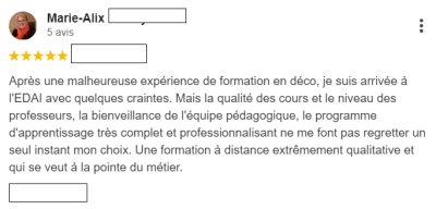 la qualité des cours et le niveau des professeurs, la bienveillance de l'équipe pédagogique, le programme d'apprentissage très complet et professionnalisant ne me font pas regretter un seul instant mon choix